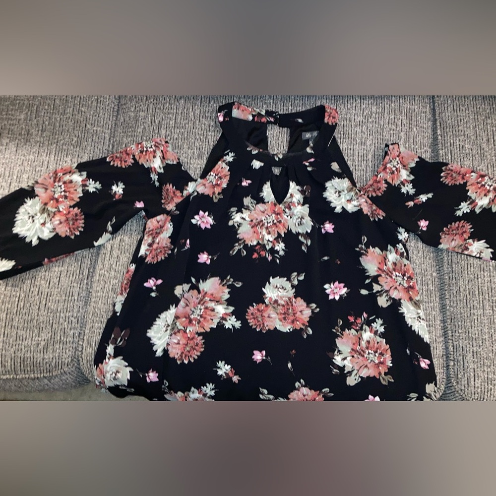 Lily Rose Black and Pink Floral Minidress